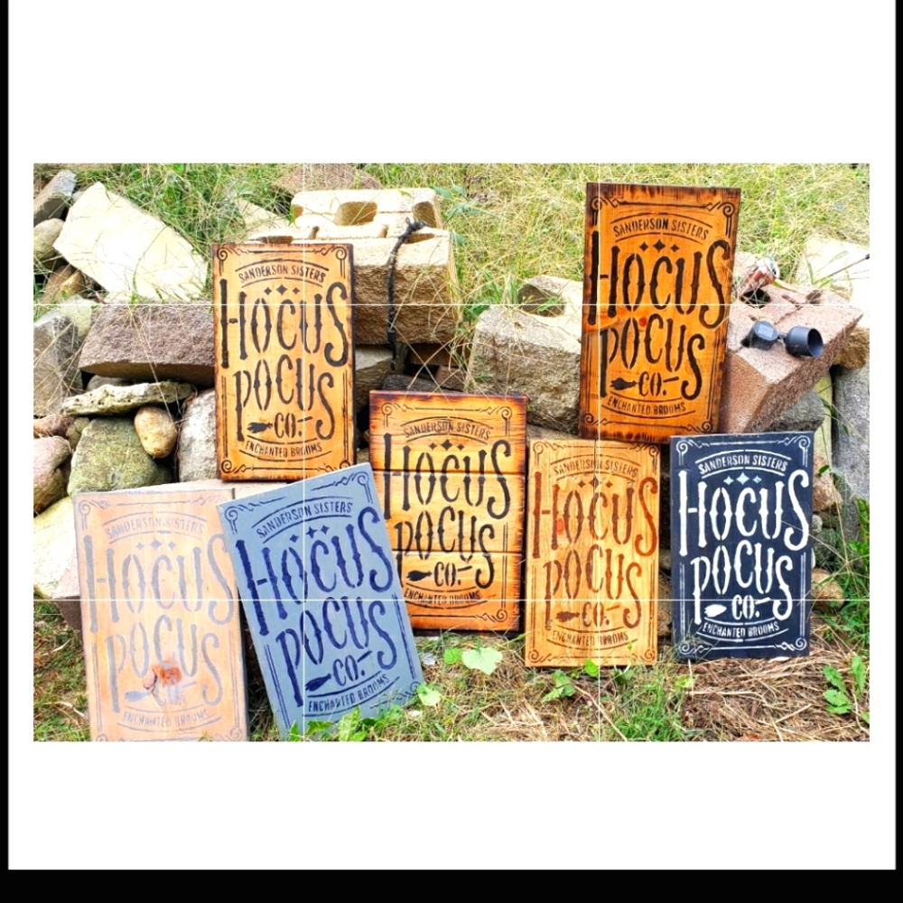 Large, wooden, Hocus Pocus Enchanted Broom Co. SIGN
